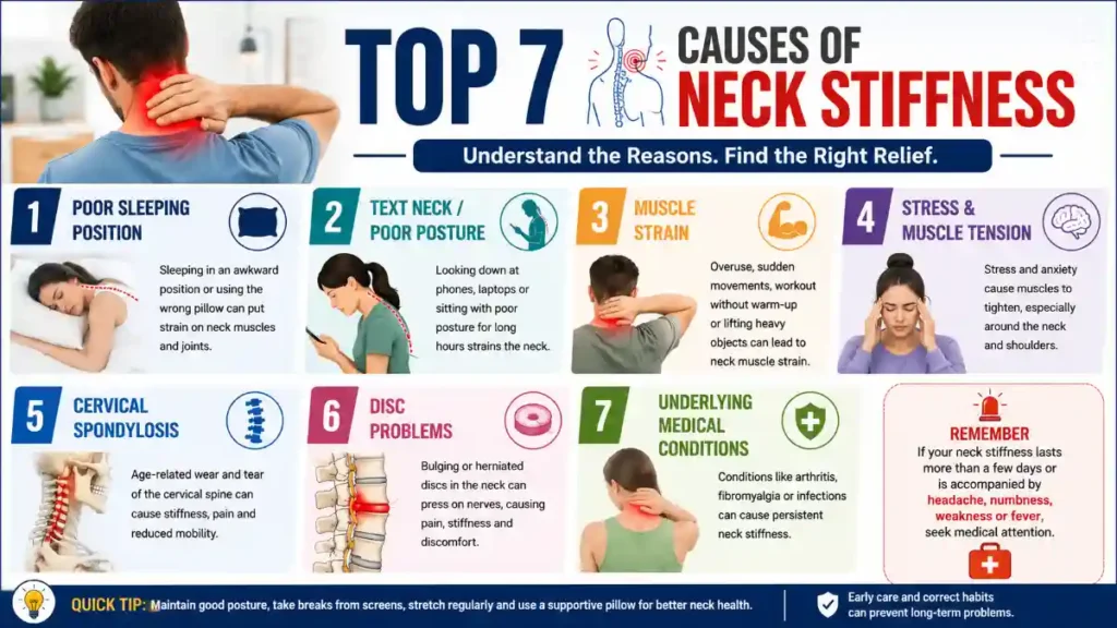 infographic - Top 7 causes of neck stiffness