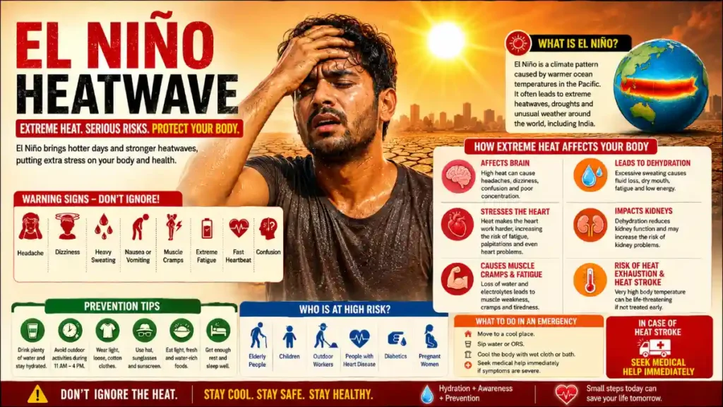 infographic about El Niño heatwave effects on the human body