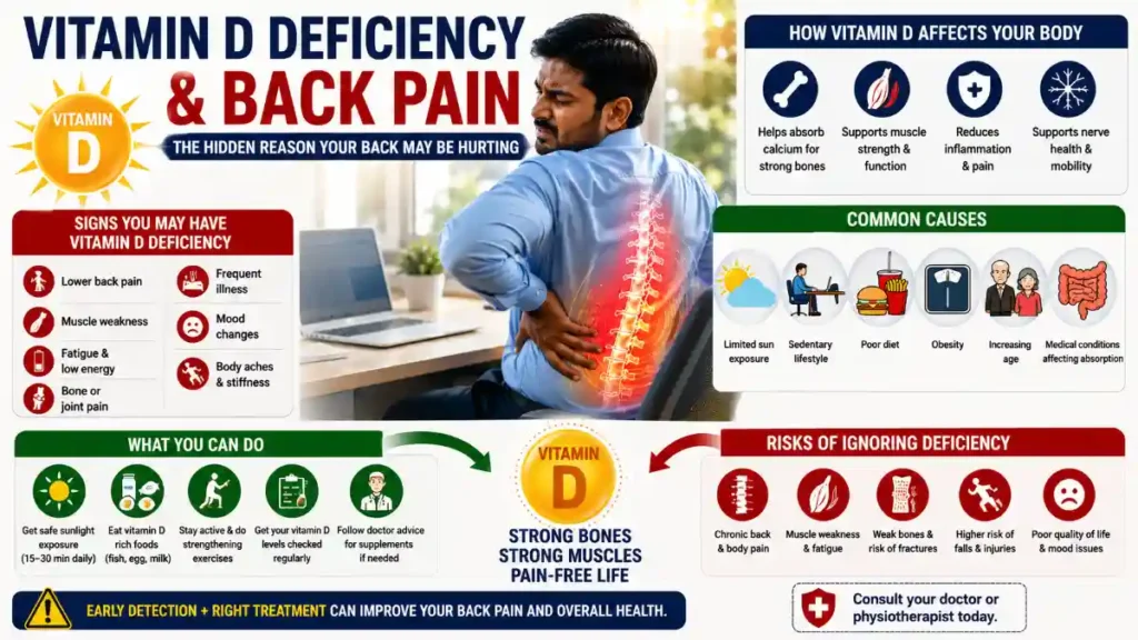 vitamin d deficiency and back pain infographics