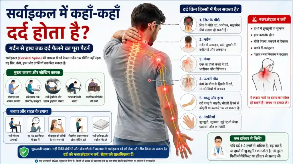 सर्वाइकल दर्द इन्फोग्राफिक