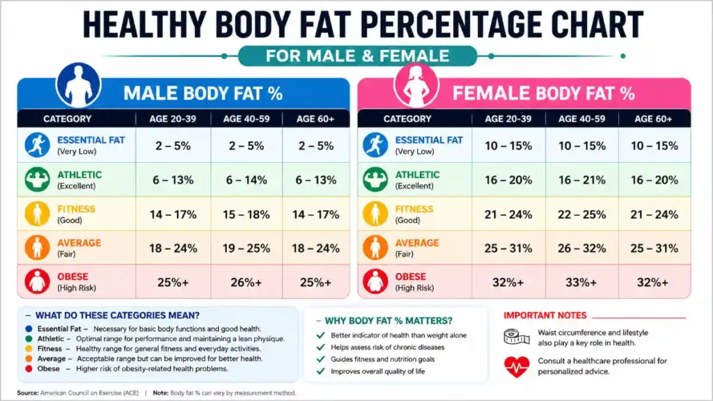 Health Body Fat Percentage Chart