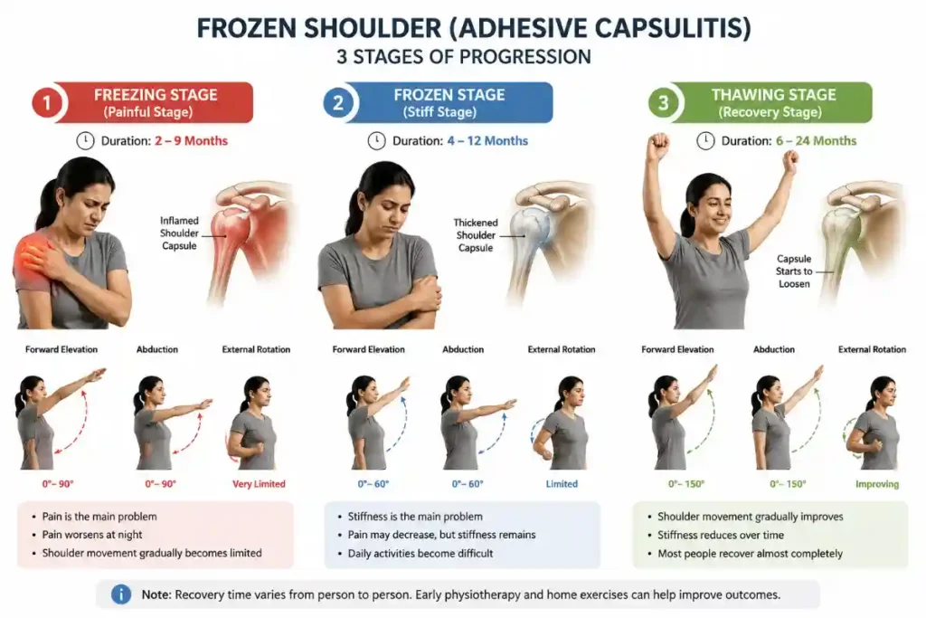 Stages of frozen shoulder explained