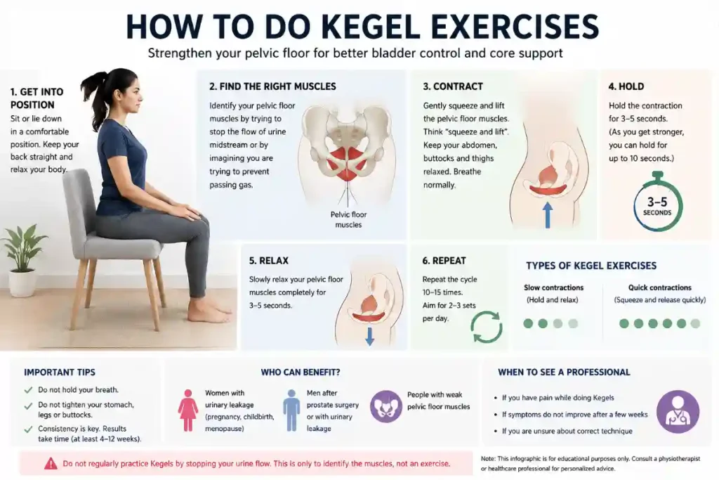 Kegel Exercises Step-by-Step Infographic