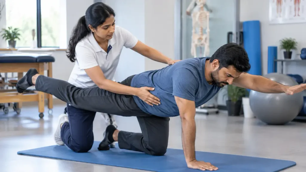 Guided Physiotherapy Bird-Dog Exercise